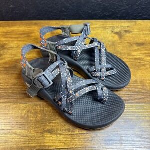 Chaco Z/Cloud 2‎ Grey Orange Polyester Webbing Sandal Womens Size 6